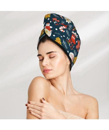 Shop Holiday Christmas Cookies Microfiber Hair Towel - Soft Absorbent & Quick-Dry Cap for Long Curly Thick Hair - Buy Online on GoSupps.com