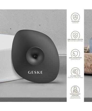 Geske SmartAppGuided 4-in-1 Facial Brush | Silicone Cleaning Device for Professional Skin Care | Soft Handle & Effective Cleaning in Gray - Buy Online on GoSupps.com
