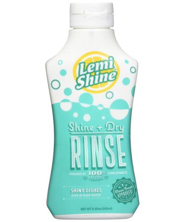 Lemi Shine 8.45 Oz. Shine + Dry Rinse, Natural Rinse Aid, Powered by 100% Natural Citric Extracts for Spotless + Shiny Dry Dishes Even in Hard Water 8.45 Ounce (Pack of 1)