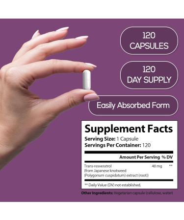 HARMONIFY Resveratrol Supplement - Pure Trans-Resveratrol from Japanese Knotweed - Supports Energy & Anti-Aging - Potent Antioxidant - 120 Capsules for 120 Day Supply - Made in USA Lab Tested - Buy Online on GoSupps.com