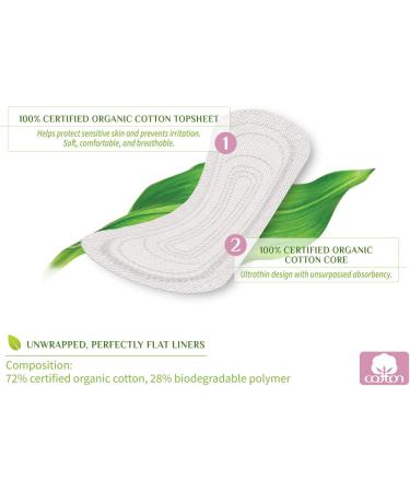 Organyc Organic Cotton Panty Liners for Light Flow - 24 Count - Buy Online on GoSupps.com