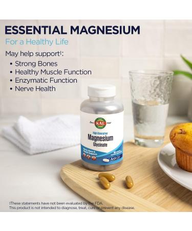 KAL Magnesium Glycinate ActivGels 315mg - High Absorption Supplement for Muscle, Nerve & Bone Health - Non-GMO, Gluten Free - 90 Softgels - Buy Online on GoSupps.com