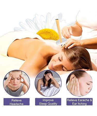 Rimiko 16-Piece Ear Candles Set Organic Beeswax Ear Wax Remover Non-Toxic Includes Protective Slices & Cotton Swabs + Free Detox Foot Pads - Buy Online on GoSupps.com