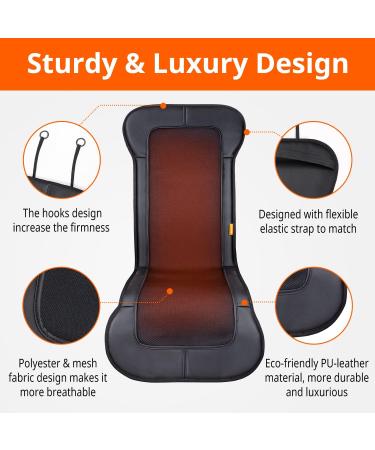 Heated PU Leather Seat Cover for Circulation & Fatigue Relief - Buy Online on GoSupps.com