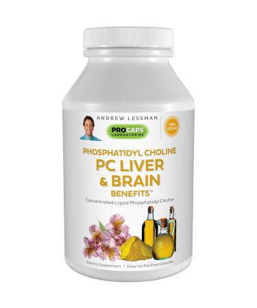 Andrew Lessman PC Liver & Brain Benefits 360 Softgels - Phosphatidyl Choline, Most Important Building Block for Healthy Liver and Brain Structure and Function. No Additives. Easy to Swallow Softgels 360 Count (Pack of 1)
