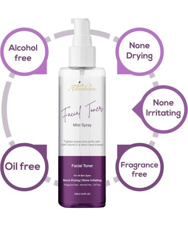 Buy Hypoallergenic Facial Toner Mist for All Skin Types Vitamin E & Witch Hazel Extract (250ml) | Unscented Alcohol-Free Water-Based - Buy Online on GoSupps.com
