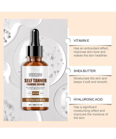  YNPQTDS Sunless Self Tanning Drops | Gentle Sunless Solution For Home Natural Long Lasting Tan Solution 30ml For Outdoor Travel Home School - Buy Online on GoSupps.com