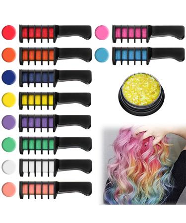 Haircover ridge for children 10 colors set hair chalk for girls temporary hair color chalk kamm for children washable hair tint hair chalk for carnival/halloween/Christmas/party - Buy Online on GoSupps.com