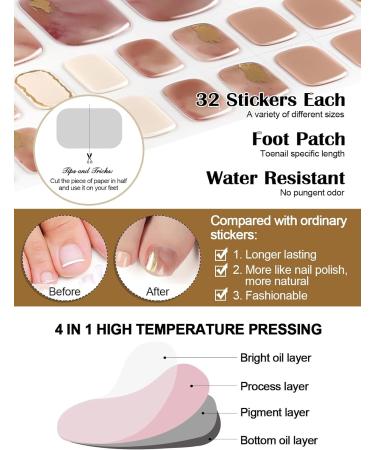 EBANKU 32 PCS Gel Nail Strips Toeail Wraps with Nail File - UV/LED Lamp Required - Buy Online on GoSupps.com