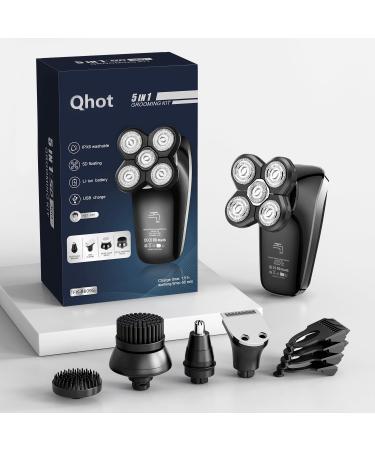 Qhot S5 Upgraded 6-in-1 Cordless Waterproof Head Shaver for Men - Best Bald Electric Shaver 2023 - Buy Online on GoSupps.com