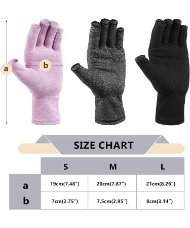 3 Pairs Gray L Compression Craft Arthritis Fingerless Gloves for Joint Relief - Ideal for Quilting, Sewing, Knitting, Typing, and More - Buy Online on GoSupps.com