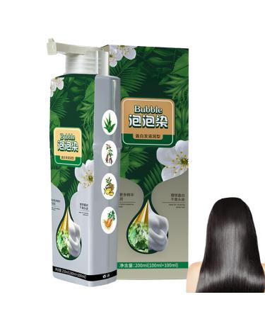 Natural Plant Hair Dye Plant Based Hair Dye 100ml Bubble Plant Hair Dye Plant Based Hair Dye for Gray Hair Coverage Hair Color for Men Women Hair Dyeing Cream Black