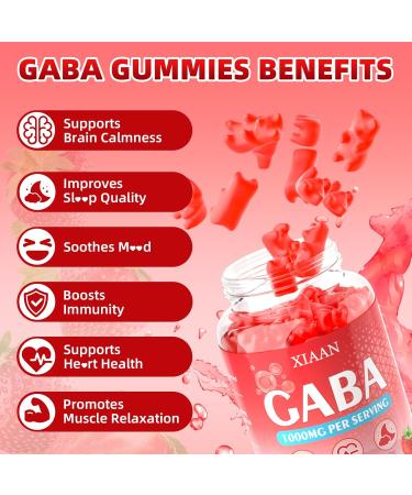 GABA Gummies 1000mg for Kids & Adults Chewable GABA Supplements with L Theanine 5-HTP Ashwagandha Vitamins B6 B12 D3 for Calm & Zzz Sugar-Free/Vegan Strawberry Flavor 60 Count Strawberry 60 Count (Pack of 1) - Buy Online on GoSupps.com