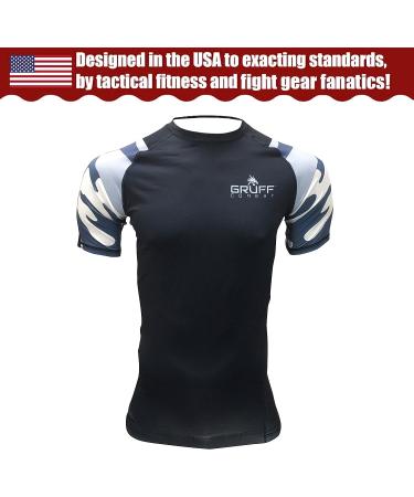 Gruff Combat BJJ Rash Guard | No Gi MMA Jiu Jitsu Shirt | Short Sleeve Fight Wear - X-Large - Buy Online on GoSupps.com