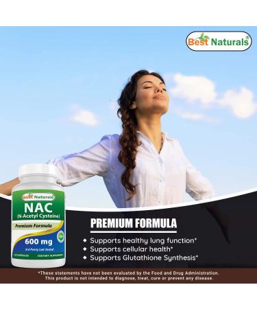 Best Naturals NAC 600mg 120 Capsules - Powerful Antioxidant Supplement - Buy Online on GoSupps.com