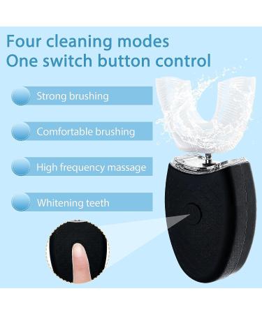 Cunhill Ultrasonic Electric Toothbrush Set - U Shaped, Whitening, Rechargeable - Black & White Chic Style - Buy Online on GoSupps.com
