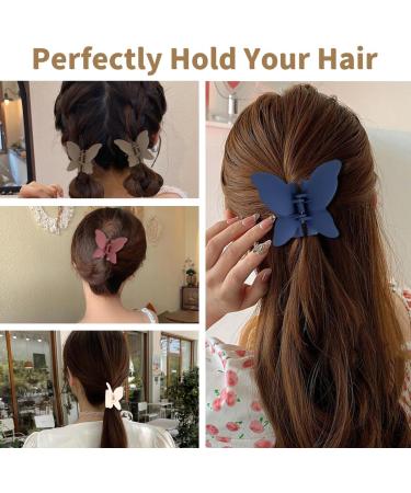 WENTOR 8Pcs Butterfly Claw Clips Matte Butterfly Hair Clips Cute Non Slip Hair Jaw Clips Butterfly Hair Claws Hold Clips Colorful Hair Clamps Catch Clips for Women Girls Thick Thin Hair - Buy Online on GoSupps.com