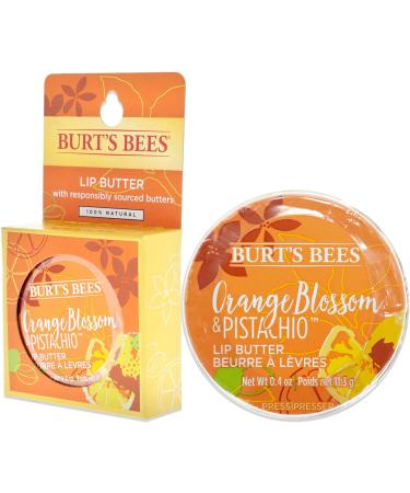 Burt S Bees 100% Natural Origin Moisturising Lip Butter with Orange Blossom and Pistachio 1 Tin 11.3 g Orange Blossom & Pistachio 11.3 g (Pack of 1) - Buy Online on GoSupps.com