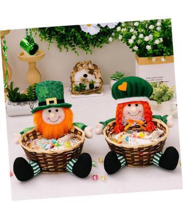 Mikinona Basket Irish Day Candy Basket Storage Shelving Storage Shelves Candies Party Favors Holder Household Trick 20.00X18.00X9.00CM Picture 1 - Buy Online on GoSupps.com