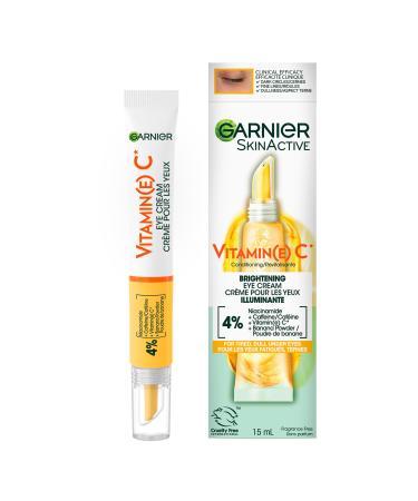 Garnier Brightening Eye Cream with Vitamin C Reduces the Appearance of Dark Circles and Fine Lines for Well-Rested Brighter More Radiant Skin Garnier SkinActive - 15ml
