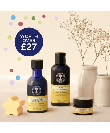 Neal's Yard Remedies Organic Baby Collection | Bath & Shampoo Oil Balm Flannel Set for New Moms & Mums-To-Be | Vegan Baby Skin Care - Buy Online on GoSupps.com