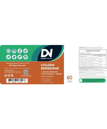 4-in-1 Berberine Supplement 1500mg Boost Immunity & Gut Health with Ceylon Cinnamon Bitter Melon & Ginkgo 60 High Potency Capsules for Metabolism Support - Buy Online on GoSupps.com