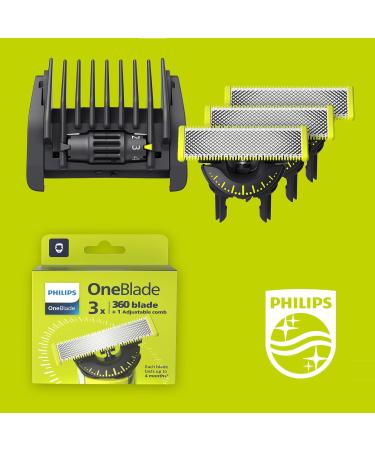 Philips OneBlade Replacement Blade x3 - New, 360 Design for Precision Grooming - Buy Online on GoSupps.com
