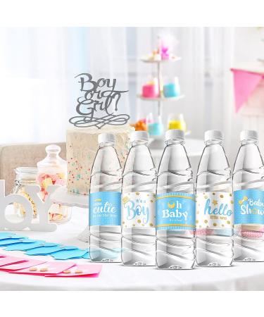 80 Pieces Baby Shower Water Bottle Labels Shower Water Bottle Stickers Wrappers Waterproof Baby Shower Labels for Baby Shower Party Decoration (Blue Boy Style) - Buy Online on GoSupps.com