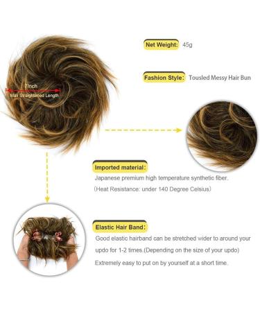 Fake Hair Bun Messy Bun Synthetic Curly Wavy Hair Bun Circle Ponytail Hair Slices with Elastic Rubber Band Hair Extensions for Women Hair Accessories (Color : Q17 27) - Buy Online on GoSupps.com