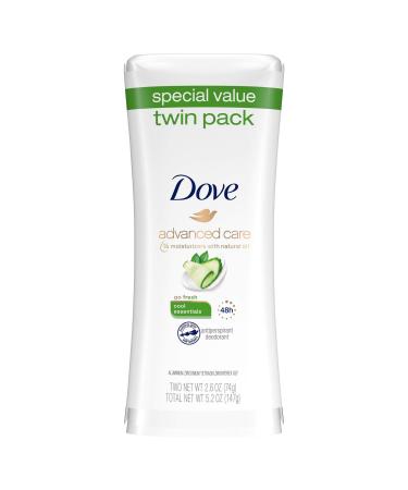Dove go fresh Antiperspirant Deodorant, Cool Essentials 2.6 oz, Twin Pack 2.6 Ounce (Pack of 2) Cool Essentials