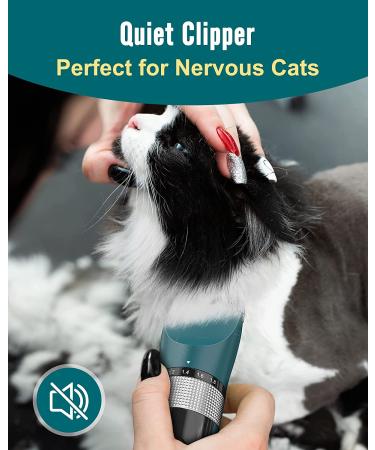 oneisall 5-Speed Cat Grooming Clippers for Matted Long Hair - Cordless Low Noise Pet Clipper Trimmer for Dogs Cats - Green - Buy Online on GoSupps.com