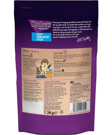 Spike's | Hedgehog Food Tasty Semi-Moist | Nutritious with Fresh Chicken | Made in the UK (1.3kg) - Buy Online on GoSupps.com