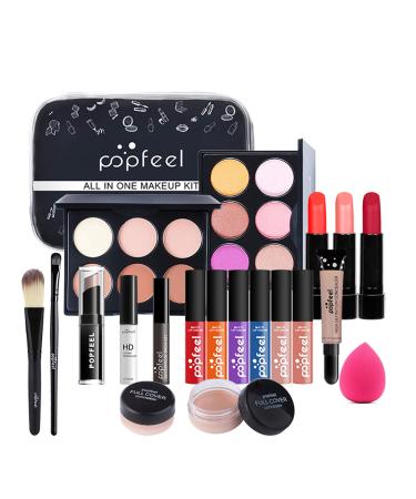 Professional Makeup Set MKNZOME Essential Make Up Set With Cosmetic Bag Portable Travel Make-up Palette Birthday Xmas Gift Set Full Sizes Eyeshadow Foundation Lip Gloss for Teenage & Adults 20 pcs