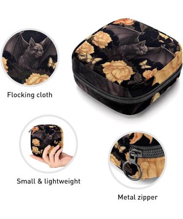 Anna Cowper Halloween Bats Flower Sanitary Napkin Storage Bag - Multi-colored Portable Period Pouch for Women and Teen Girls - Buy Online on GoSupps.com