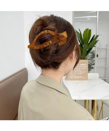 Streysisl Large Duckbill Hairpin Long Hair Duckbill Hairpin Elegant Ponytail Clip for Thin Hair Large Thin Hair Clip Decorative Clip Translucent Shower Clip amber - Buy Online on GoSupps.com