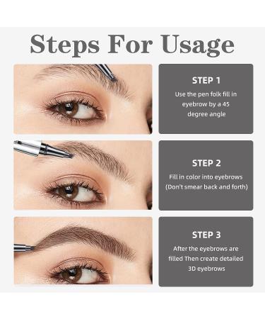 NewBang Eyebrow Pencil Set - Waterproof Microblading Pen for Natural, Longlasting Eyebrows - Dark Brown - Buy Online on GoSupps.com