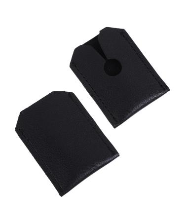 Minkissy 2st protective cover made of leather for the manual shaving head carrier bag for protective cover for the razor head razor shell razor. Storage container synthetic leather razor