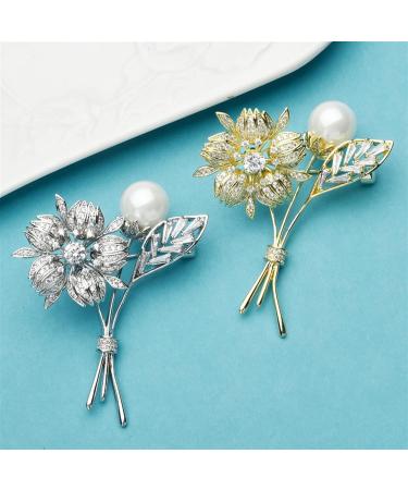 Pin Jewelry Gifts for Women Ladies Fashion Accessories Ladies Elegant Crystal Spring Flower Brooch Wedding Party Brooch Flower Shaped Brooch Brooches & Pins - Buy Online on GoSupps.com