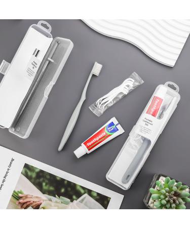 Travel Toothbrushes Set - 4-Pack with Holder & Floss Picks | Ideal for Home Travel & Hotels - Buy Online on GoSupps.com