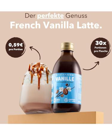 Breaknow Coffee Concentrate - Vanilla Cold Brew - 30 Servings - Instant Iced Coffee Syrup - 10-Second Preparation - On-the-Go French Vanilla Latte - 300ml - Buy Online on GoSupps.com