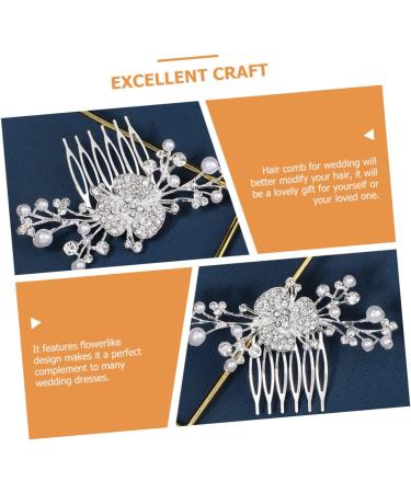 Ipetboom Wedding Hair Comb hair combs for women accessories hair accessories headgear wedding bride pearl hair alloy rhinestone hair comb rhinestones womens hair accessories - Buy Online on GoSupps.com