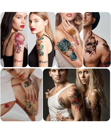 77 Sheets Temporary Tattoo Assortment: Flower Dream Catcher, Cat, Goldfish, Half Arm, Shoulder, Neck - 60 Tiny Waterproof Realistic Tattoos for Women, Girls, and Kids - Buy Online on GoSupps.com