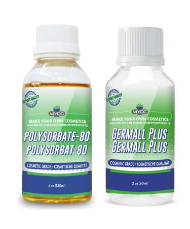Myoc Combo Pack polysorbate 80120 ml & Germall Plus 60 ml naturally preserved emulsifier base