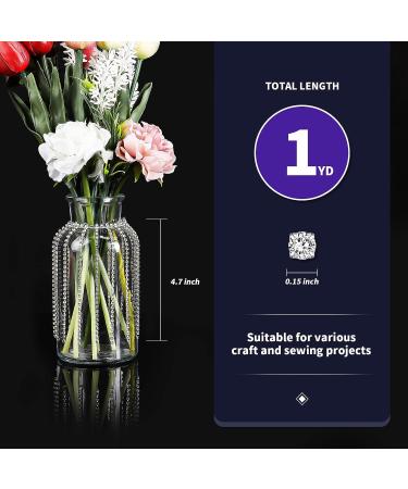 1 Yard Silver Rhinestone Fringe Trim for Sewing Crafts & Wedding Party - Crystal Diamond Ribbon Tassel Chain for Female Jewelry - Buy Online on GoSupps.com