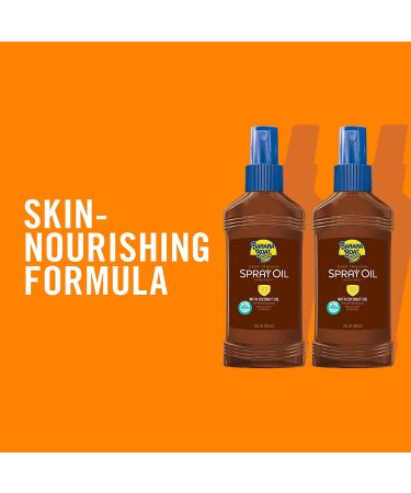 Banana Boat Deep Tanning Spray Oil Sunscreen with Coconut Oil SPF 4 - Twin Pack 8oz | SPF 8 for Intense Sun Protection - Buy Online on GoSupps.com