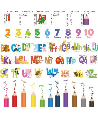 DECOWALL SG3-2316 Leaning Alphabet Numbers Color Wall Stickers - Educational Decals for Kids Bedroom - XLarge Size - Buy Online on GoSupps.com