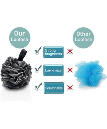 Buy Bath Sponge 2 Pack - Bamboo Charcoal Shower Puff & Loofahs for Skin Care | Large Black Pouf Balls - International Shipping Available - Buy Online on GoSupps.com