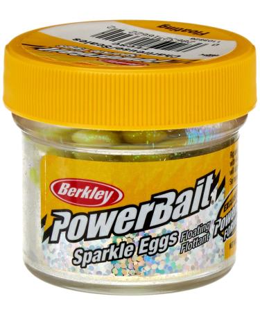 Berkley PowerBait Fishing Lure Sparkle Power Eggs Floating Magnum Chartreuse with Scale .5 oz Small Jar