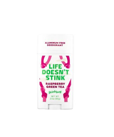 Natural Organic Deodorant Stick Raspberry Green Tea Scent  Made with Coconut Oil and Essential Oils  Aluminum Free Deodorant by Stinkbug Naturals  2.1 Ounce