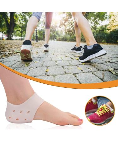 2 Pairs Gel Heel Socks - Silicone Heel Pads for Plantar Fasciitis & Pain Relief Comfort for Crack Heels & Painful Feet - Buy Online on GoSupps.com